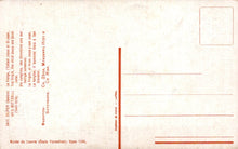 Load image into Gallery viewer, Back of a vintage postcard with text and design elements.
