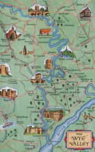 Load image into Gallery viewer, Map of the Wye Valley with illustrations of landmarks and settlements.
