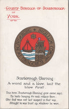 Load image into Gallery viewer, Heraldic Postcard - County Borough of Scarborough  SW17929
