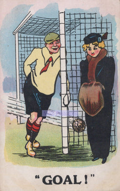 Comic Sports Postcard - Goal!, Football Player and a Lady  SW20194