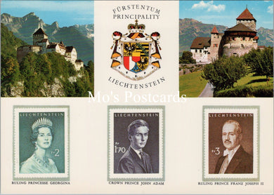 Liechtenstein Postcard - Royalty Stamp Montage  SX280