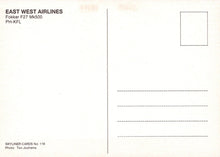 Load image into Gallery viewer, Civil Aviation Postcard - East West Airlines Fokker F27 Mk500 Aeroplane  SW19099
