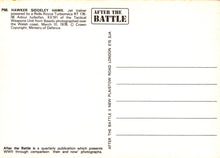 Load image into Gallery viewer, Back of a postcard with text about a Hawker Siddeley Hawk jet trainer and &#39;After the Battle&#39; magazine.
