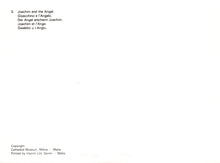 Load image into Gallery viewer, Text on a white background with &#39;Joachim and the Angel&#39; mentioned

