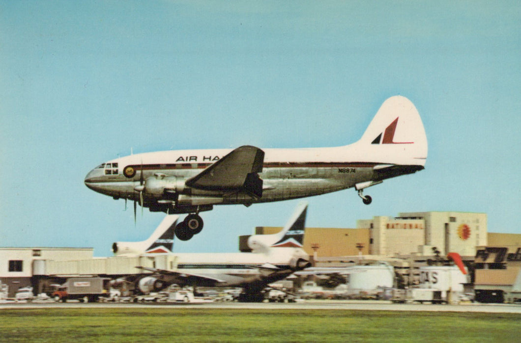 Vintage airplane on a runway with clear sky