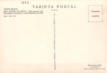 Load image into Gallery viewer, Vintage postcard with text and a small square on the right side
