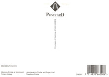 Load image into Gallery viewer, Back of a postcard with text and a barcode on a white background
