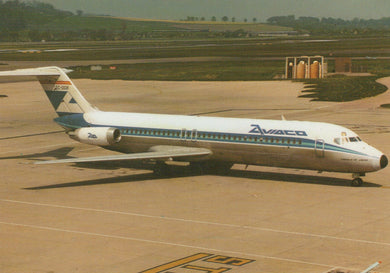 Passenger airplane on a runway with 'Amoco' branding