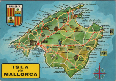 Maps Postcard - Map Showing Isla De Mallorca  SW17299