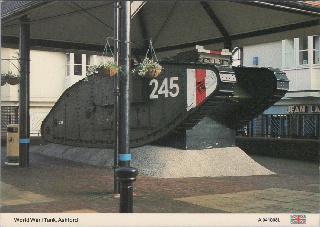 Kent Postcard - World War 1 Tank, Ashford   SW17309