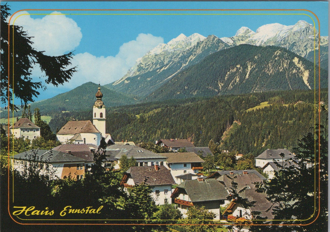 Austria Postcard - Ennstal, Sommerfrische Markt Haus Mit Dachsteingruppe SW17274