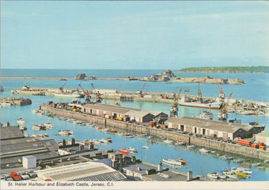 Jersey Postcard - St Helier Harbour and Elizabeth Castle  SW17400