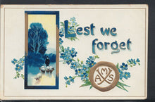 Load image into Gallery viewer, Embossed Greetings Postcard - WW1 - Lest We Forget - A.M.S - RS10935
