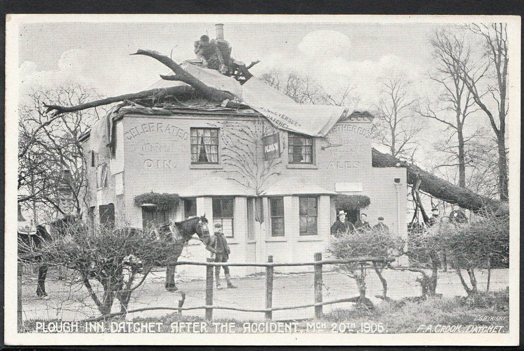 Berkshire Postcard - Plough Inn, Datchet After Accident   W716