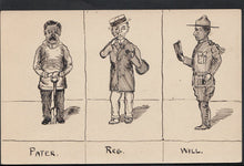 Load image into Gallery viewer, Artist Postcard - Pencil Drawings - Pater, Reg, Will   U1534
