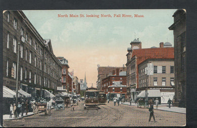 America Postcard - North Main St Looking North, Fall River,Massachusetts RS16807
