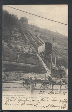 America Postcard - Mount Washington Incline, Pittsburgh, Pennsylvania T3768