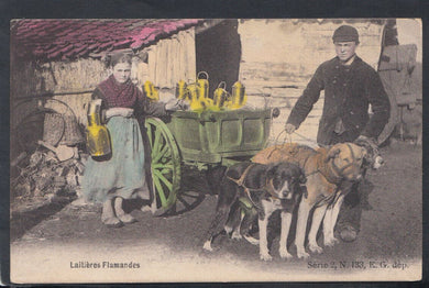 Belgium Postcard - Children and Dog Cart - Laitieres Flamandes   T3373