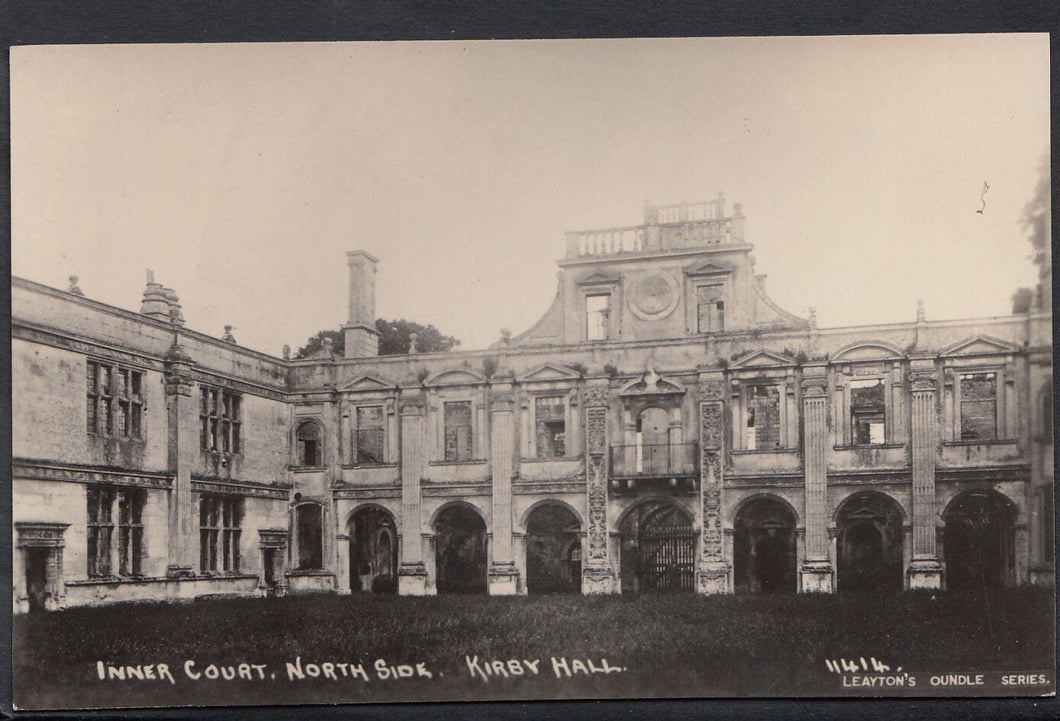 Northamptonshire Postcard - Kirby Hall, Inner Court, North Side   RT2277