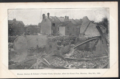 Surrey Postcard - Godson & Dobson's Timberyard Fire Croydon 1905 - B631