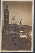 Load image into Gallery viewer, Yorkshire Postcard - Illuminated Town Hall and Car, Sheffield    T2383
