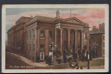 Lancashire Postcard - The Town Hall, Oldham    T2732