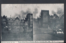 Load image into Gallery viewer, Lincolnshire Postcard - View of The Fire at Denton Manor, January 1906 -  T359
