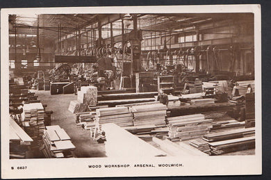 London Postcard - Wood Workshop, Arsenal, Woolwich   F181