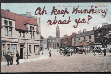 Yorkshire Postcard - Market Place and Town Hall, Dewsbury    MB459