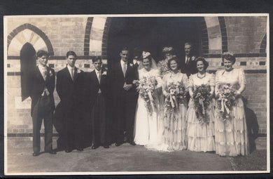 New Zealand Postcard - Ensor - Bouett Wedding Party at All Saints, Dunedin 3173