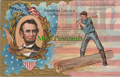America Postcard - Lincoln Centennial Souvenir - Abraham Lincoln RS25235