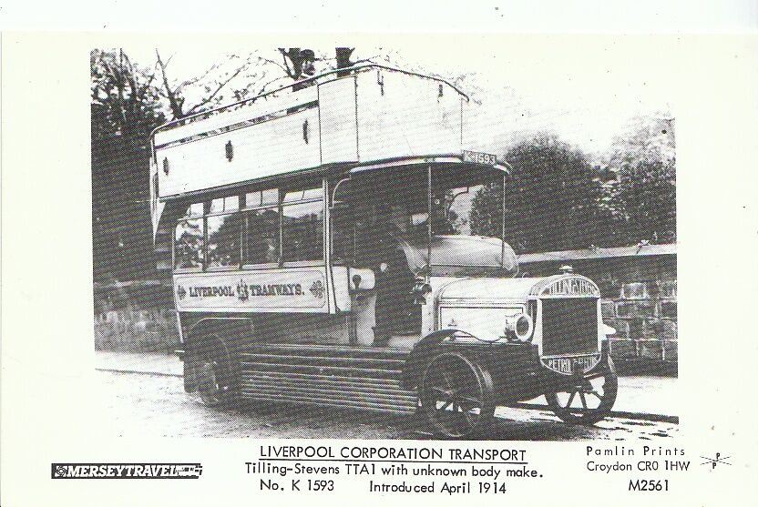 Transport Postcard - Liverpool Corporation Tramways - Tilling-Stevens Bus SW15037