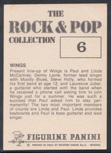 Load image into Gallery viewer, Panini Rock &amp; Pop Collection Music Sticker No 6 - Wings
