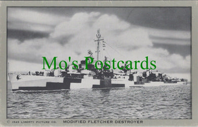Naval Postcard - American Military - Modified Fletcher Destroyer  RS27211