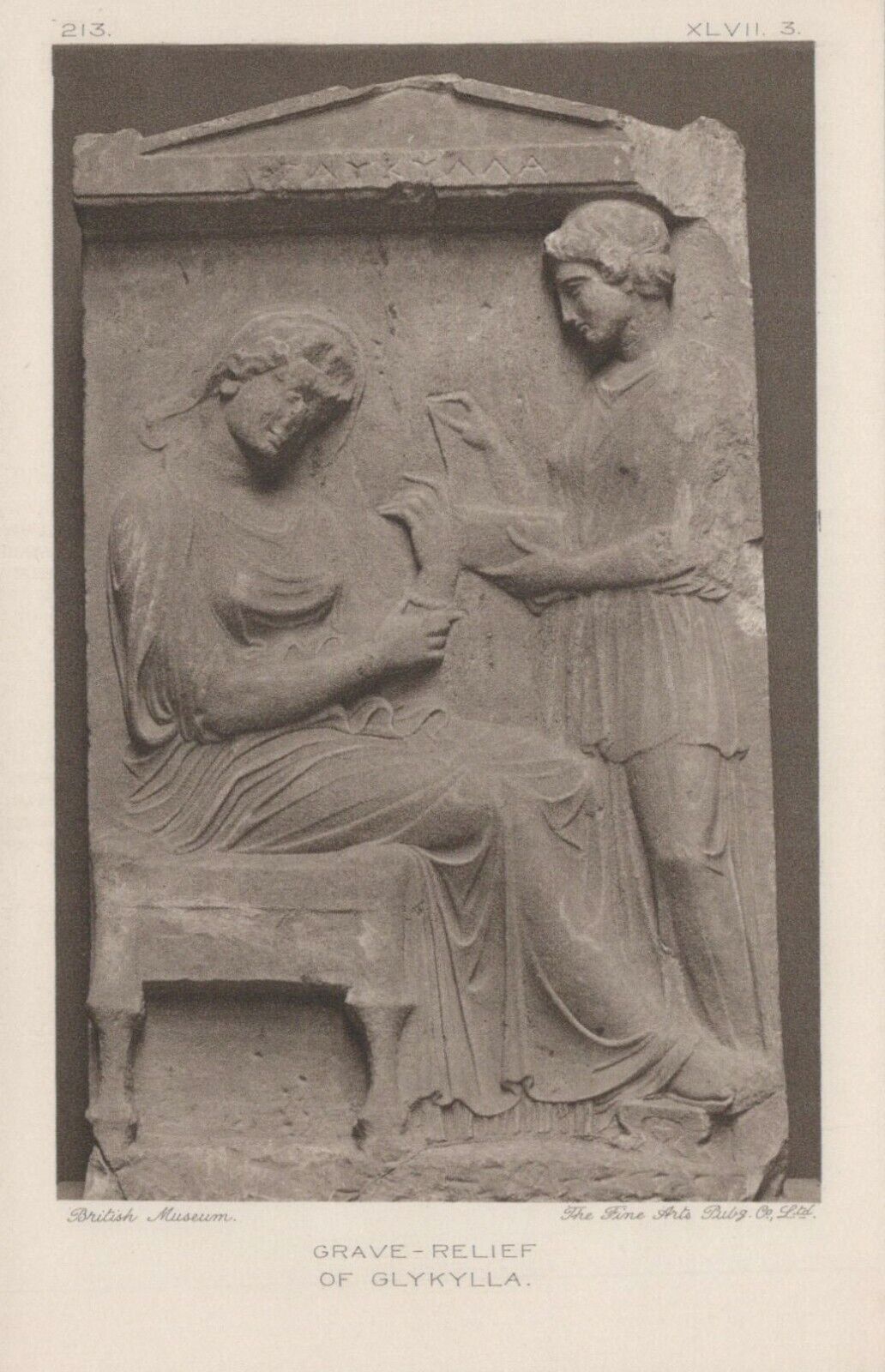 British Museum Postcard - Grave - Relief of Glykylla   RS23119