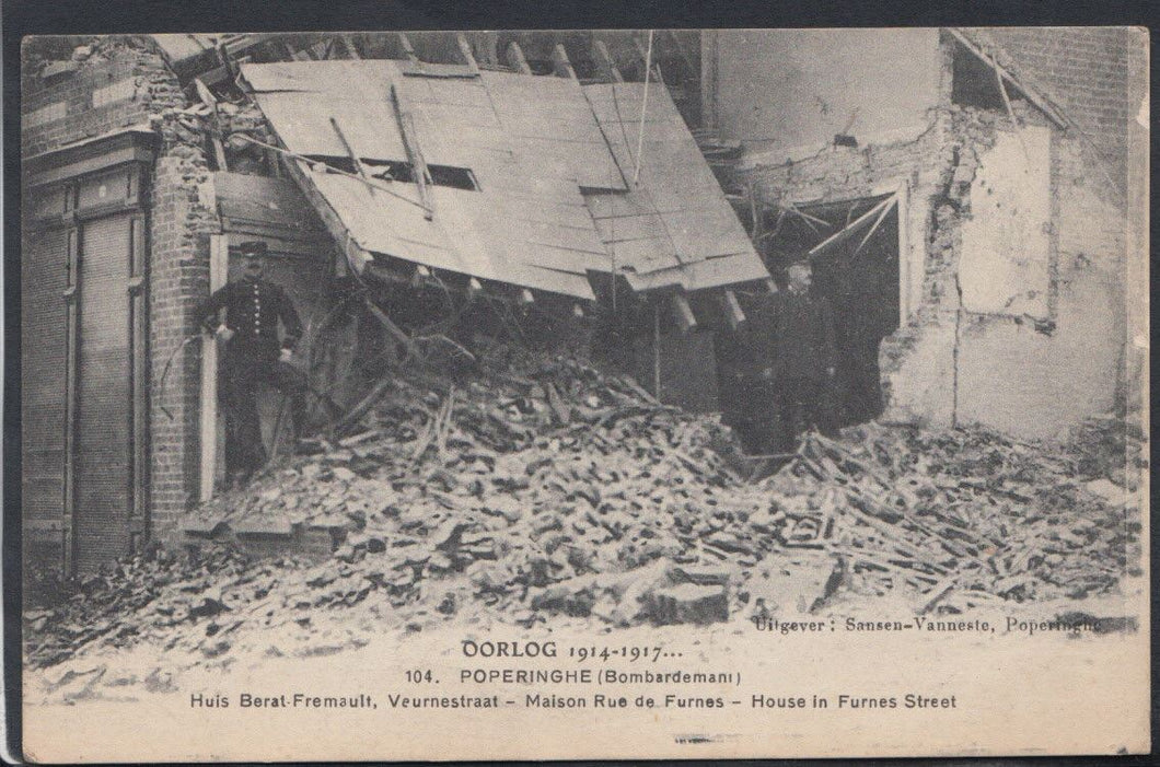 Belgium Postcard - Poperinghe (Bombardemant) - Maison Rue De Furnes  RS10807