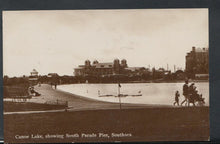 Load image into Gallery viewer, Hampshire Postcard - Canoe Lake, Showing South Parade Pier, Southsea RS8228
