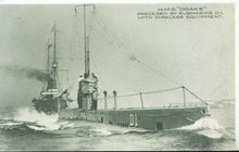 Load image into Gallery viewer, Naval Shipping Postcard - H.M.S &quot;Drake&quot; &amp; Submarine D1 - BH5923
