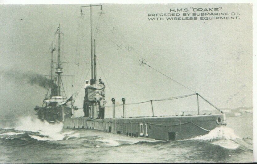 Naval Shipping Postcard - H.M.S 