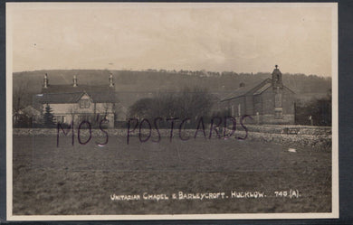 Derbyshire Postcard - Unitarian Chapel & Barleycroft, Hucklow   T2312
