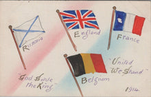 Load image into Gallery viewer, Flags Postcard - Hand Painted, Patriotism, Patriotic, 1914 Countries,   RS30740
