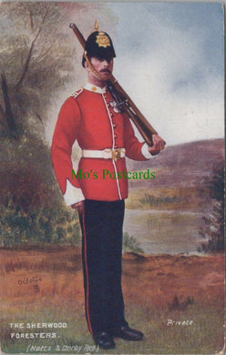 Military Postcard - British Military - The Sherwood Foresters - Private RS28057