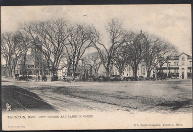 America Postcard - City Square & Taunton Square, Taunton, Massachusetts MB723