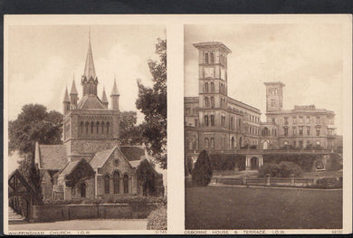 Isle of Wight Postcard - Whippingham Church and Osborne House & Terrace  RT1529