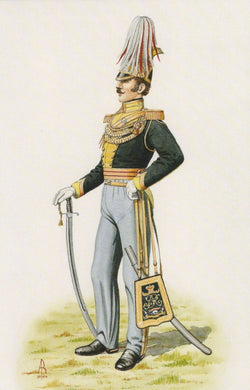 Military Postcard - Regiments - AB8/5 Officer, 19th Lancers, 1817 - RR8382