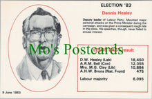 Load image into Gallery viewer, Politics Postcard - Election 1983, Dennis Healey, Labour Party RS27311
