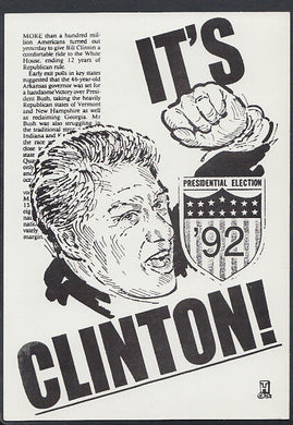 Headline Postcard - American Politics - President Bill Clinton  RR2502