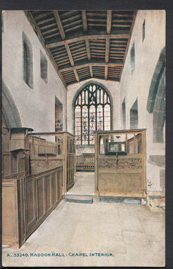 Derbyshire Postcard - Haddon Hall - Chapel Interior   RT925