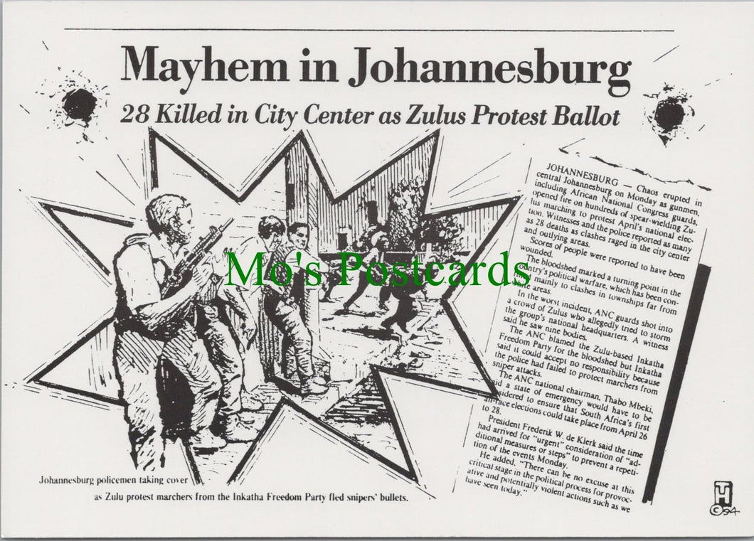 South Africa Postcard - Mayhem in Johannesburg