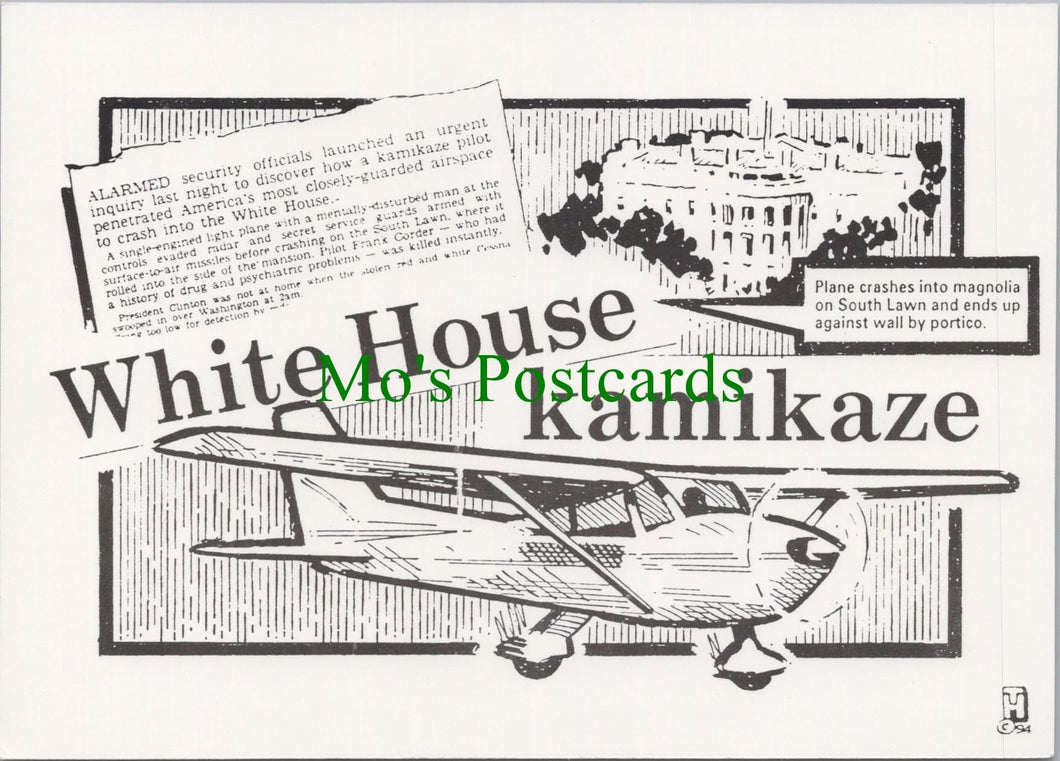 Headline Postcard -White House Kamikaze